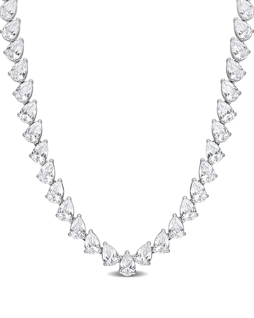 Rina Limor Silver 39.50 Ct. Tw. Sapphire Tennis Necklace