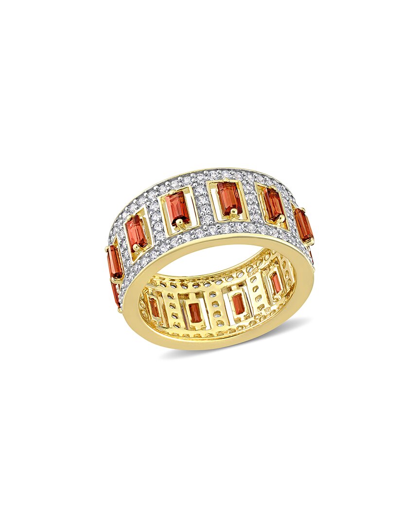Rina Limor Gold Over Silver 3.32 Ct. Tw. Gemstone Eternity Ring