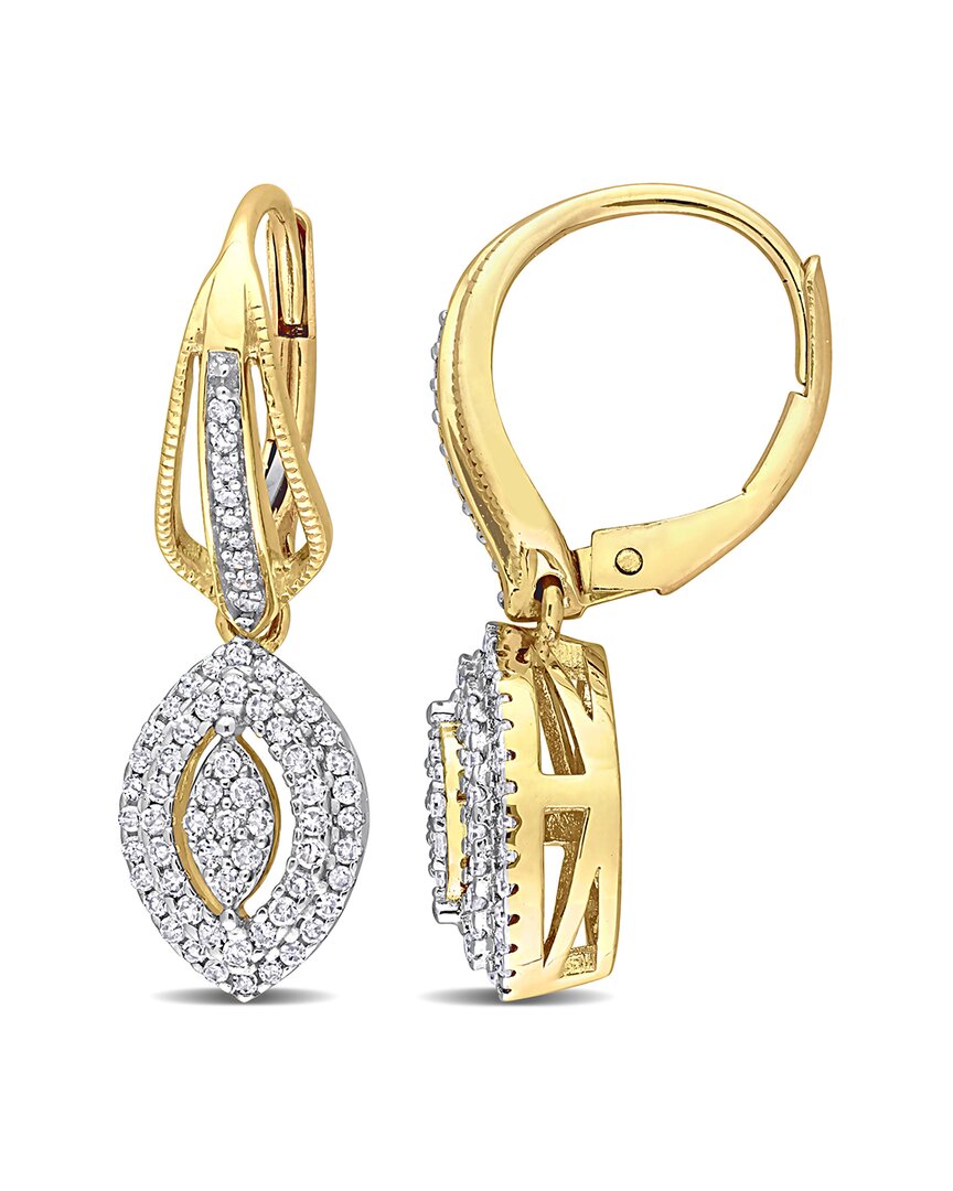 Rina Limor 10k 0.48 Ct. Tw. Diamond Cluster Drop Earrings