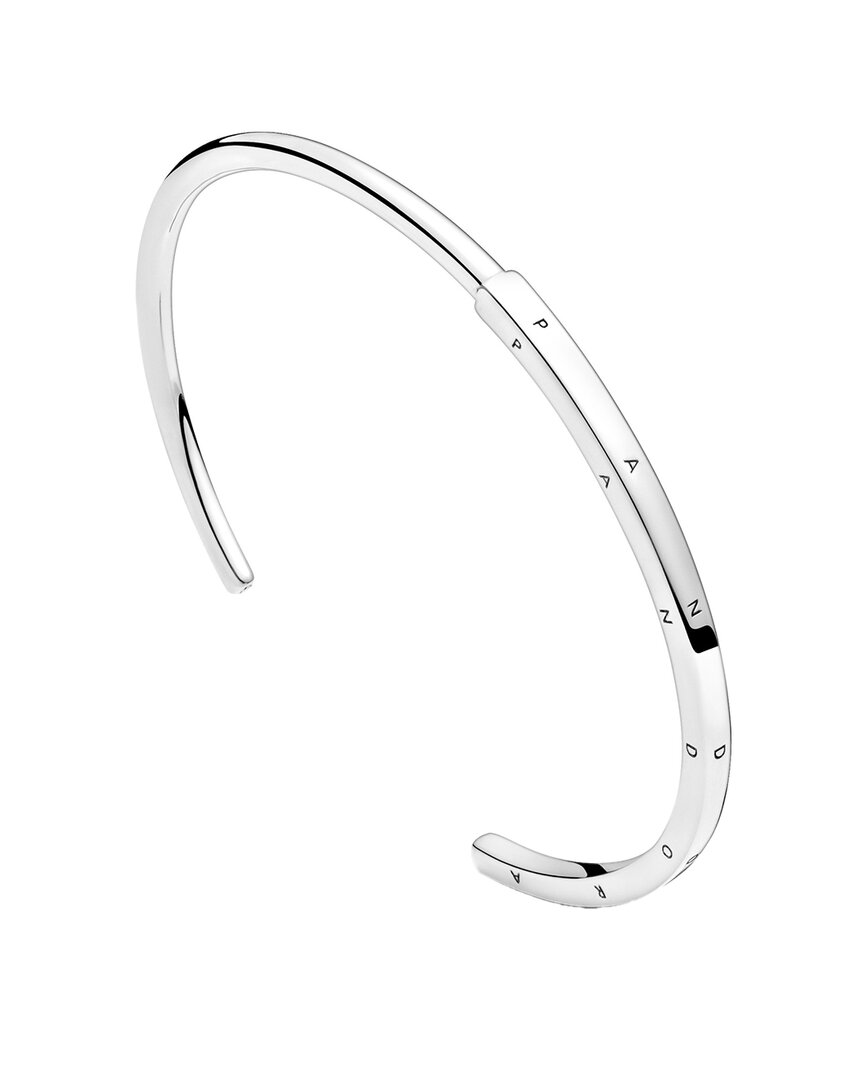 Pandora Signature Silver Bangle Bracelet In Silver
