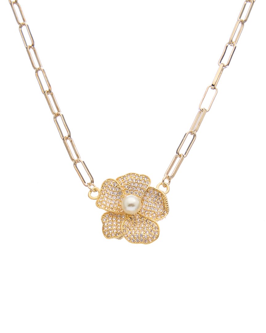 Juvell 18k Plated Cz Flower Necklace