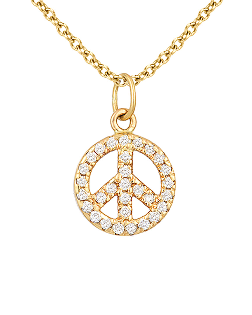 Ariana Rabbani 14k 0.25 Ct. Tw. Diamond Peace Sign Necklace