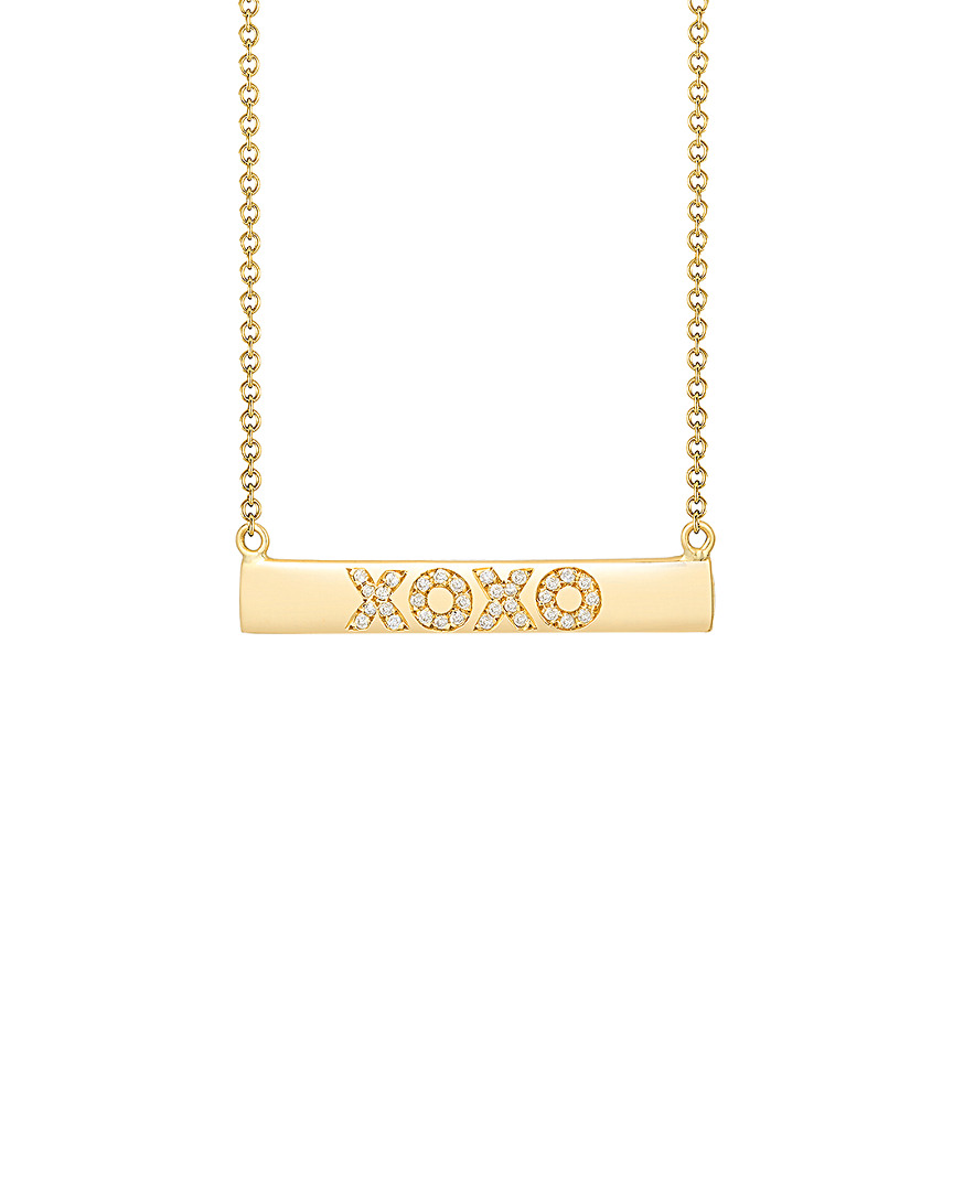Ariana Rabbani 14k 0.20 Ct. Tw. Diamond Xoxo Small Bar Necklace