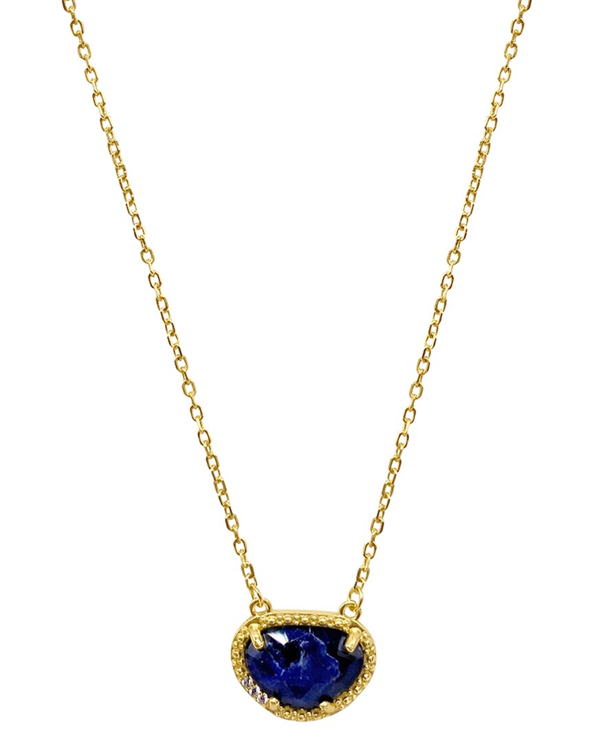 Adornia Fine Jewelry 14k Over Silver 2.00 Ct. Tw. Sapphire September Birthstone Necklace In Multi