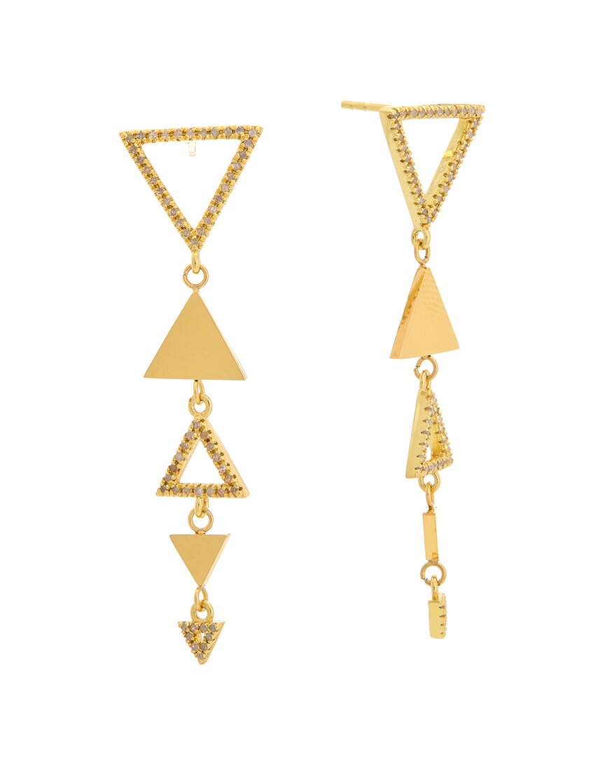 Adornia Fine Jewelry Jewelry 14k Over Silver 0.90 Ct. Tw. Diamond & Triangle Drop Earrings In Nocolor
