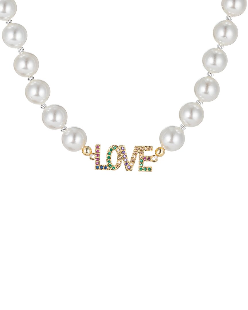 Shop Eye Candy La The Luxe Collection 6mm Pearl Cz Love Me Necklace