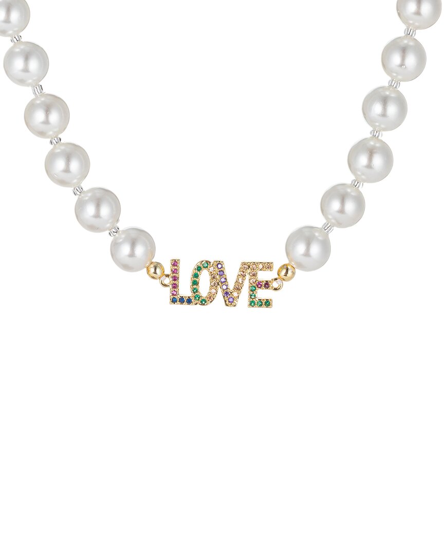 EYE CANDY LA EYE CANDY LA THE LUXE COLLECTION 6MM PEARL CZ LOVE ME NECKLACE