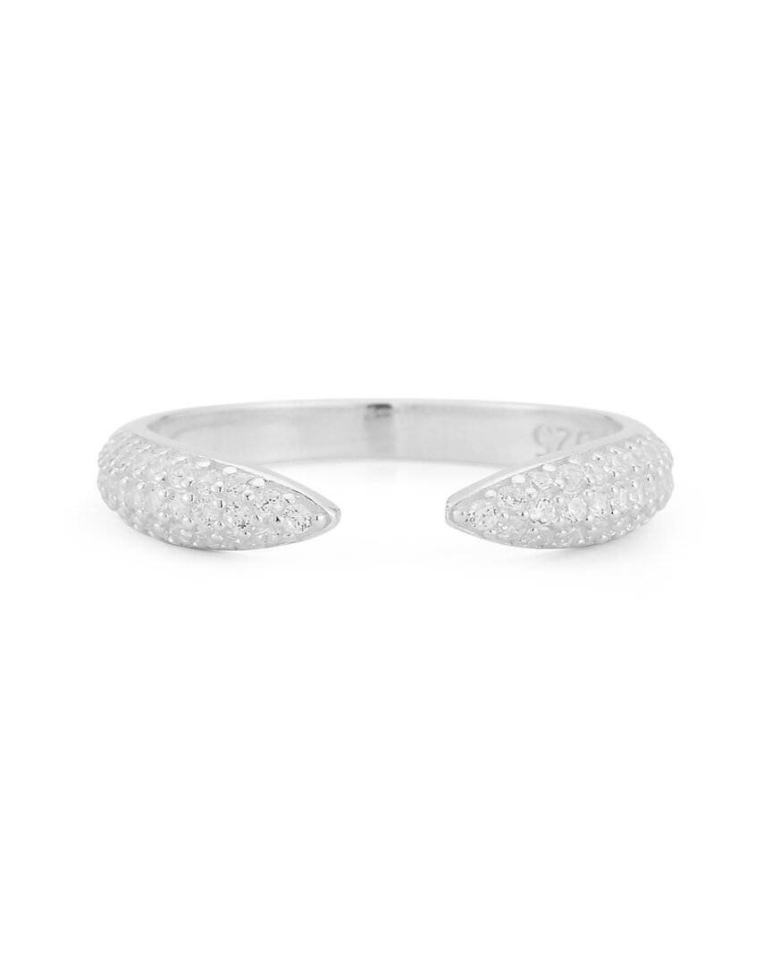 Chloe & Madison Chloe And Madison Silver Cz Open Claw Ring