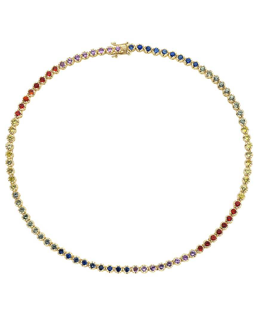 Gemstones 14k 11.74 Ct. Tw. Sapphire Tennis Necklace