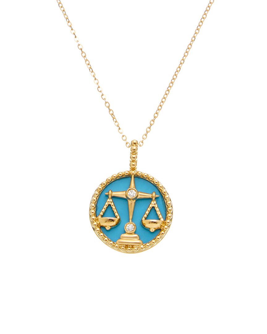 Maitre De Diamant 18k 1.60 Ct. Tw. Diamond & Turquoise Necklace In Gold