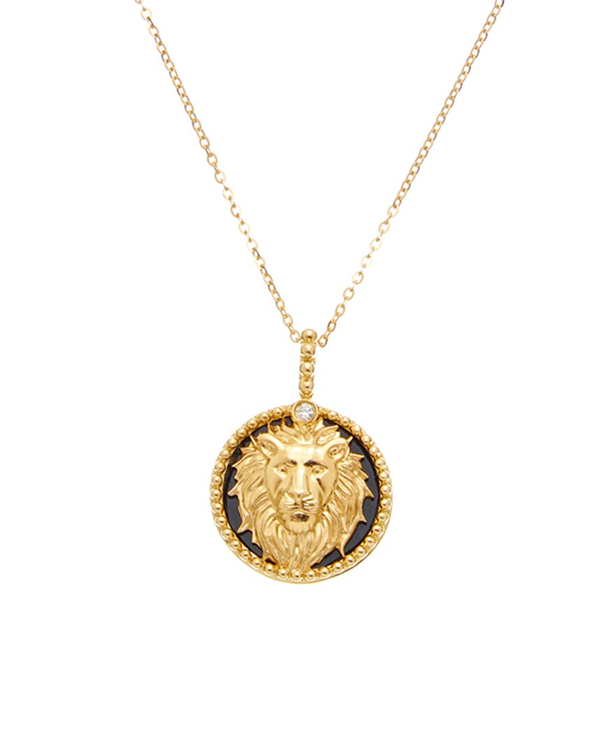 Maitre De Diamant 18k 2.02 Ct. Tw. Diamond & Black Agate Necklace In Gold