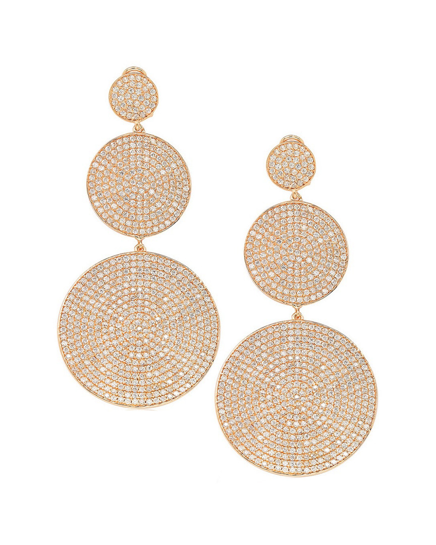 Suzy Levian Rose Gold Vermeil Cz Earrings