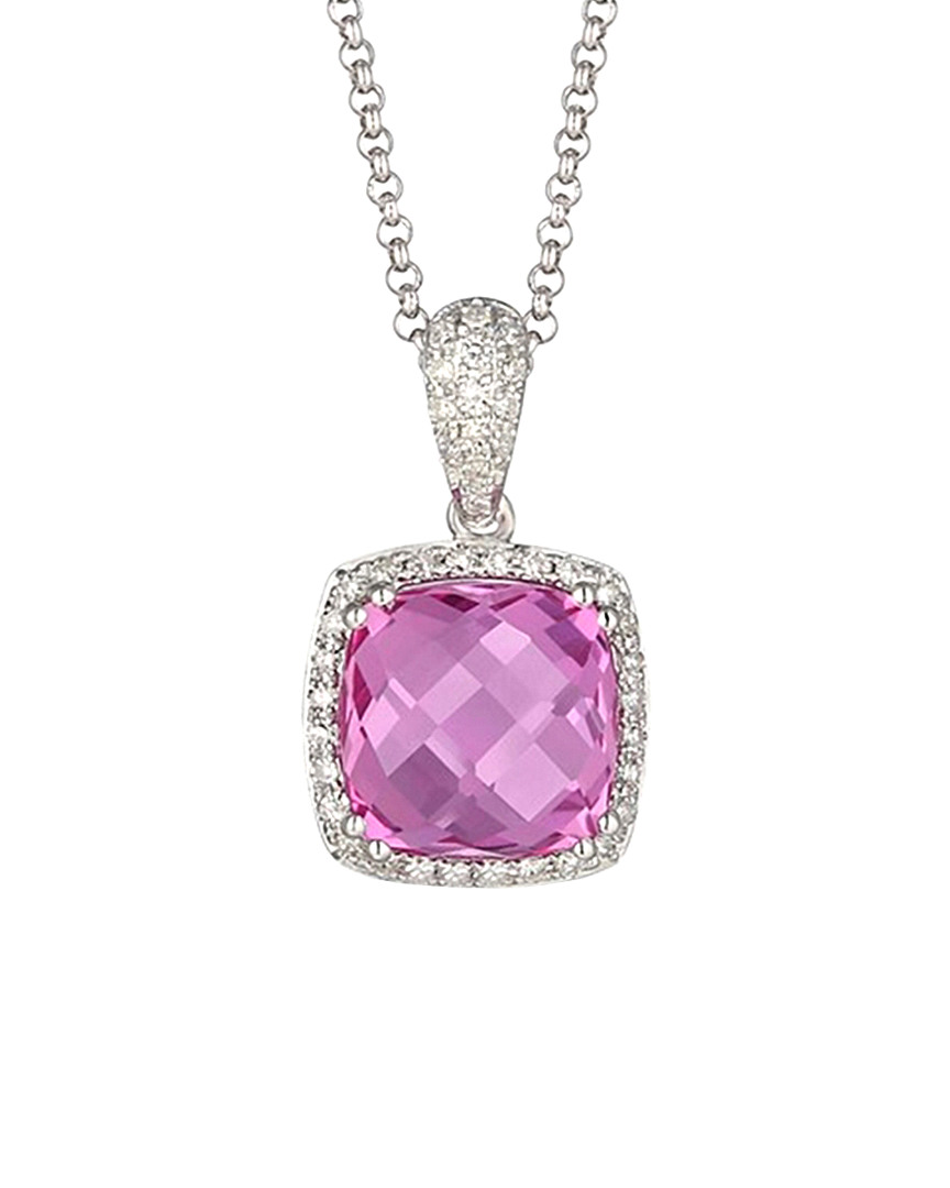 Diana M. Fine Jewelry 14k 6.17 Ct. Tw. Diamond & Pink Corrondum Necklace