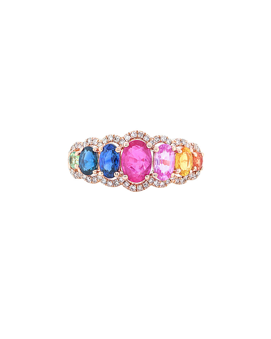 Diana M. Fine Jewelry 14K Rose Gold 1.89 ct. tw. Diamond & Sapphire Ring