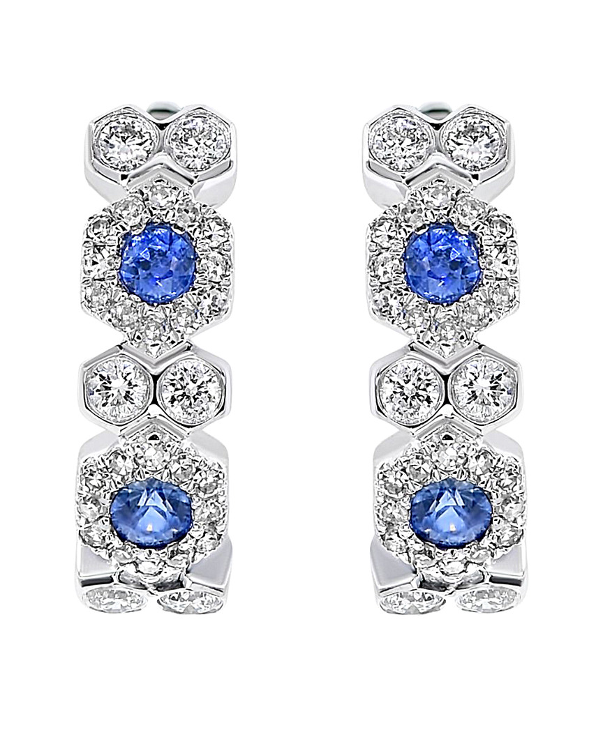 Diana M. Fine Jewelry 14K 0.76 ct. tw. Diamond & Sapphire Earrings