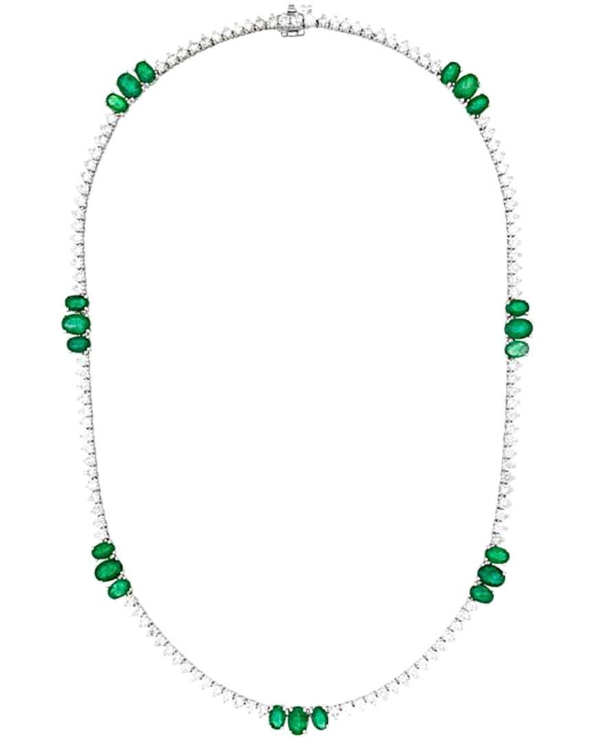 Diana M. Fine Jewelry 18K 18.77 ct. tw. Diamond & Emerald Necklace