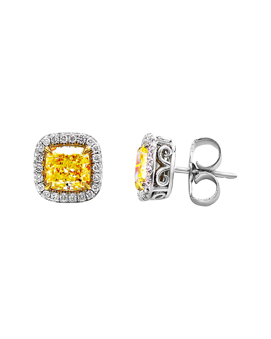 Diana M. Fine Jewelry 18K & Platinum 4.42 ct. tw. Diamond Studs