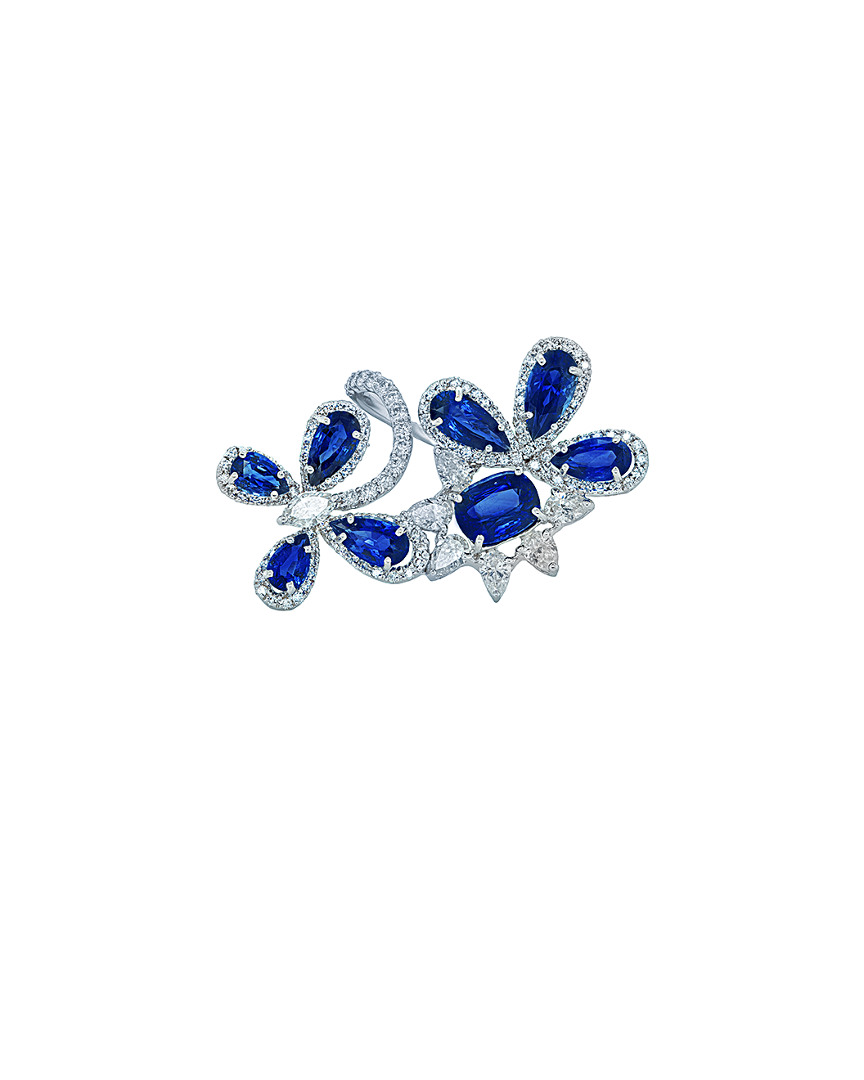 Diana M. Fine Jewelry 18k 5.30 Ct. Tw. Diamond & Sapphire Ring