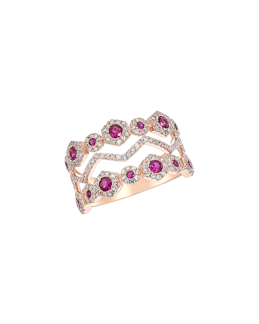 Diana M. Fine Jewelry 14K Rose Gold 0.57 ct. tw. Diamond & Ruby Ring