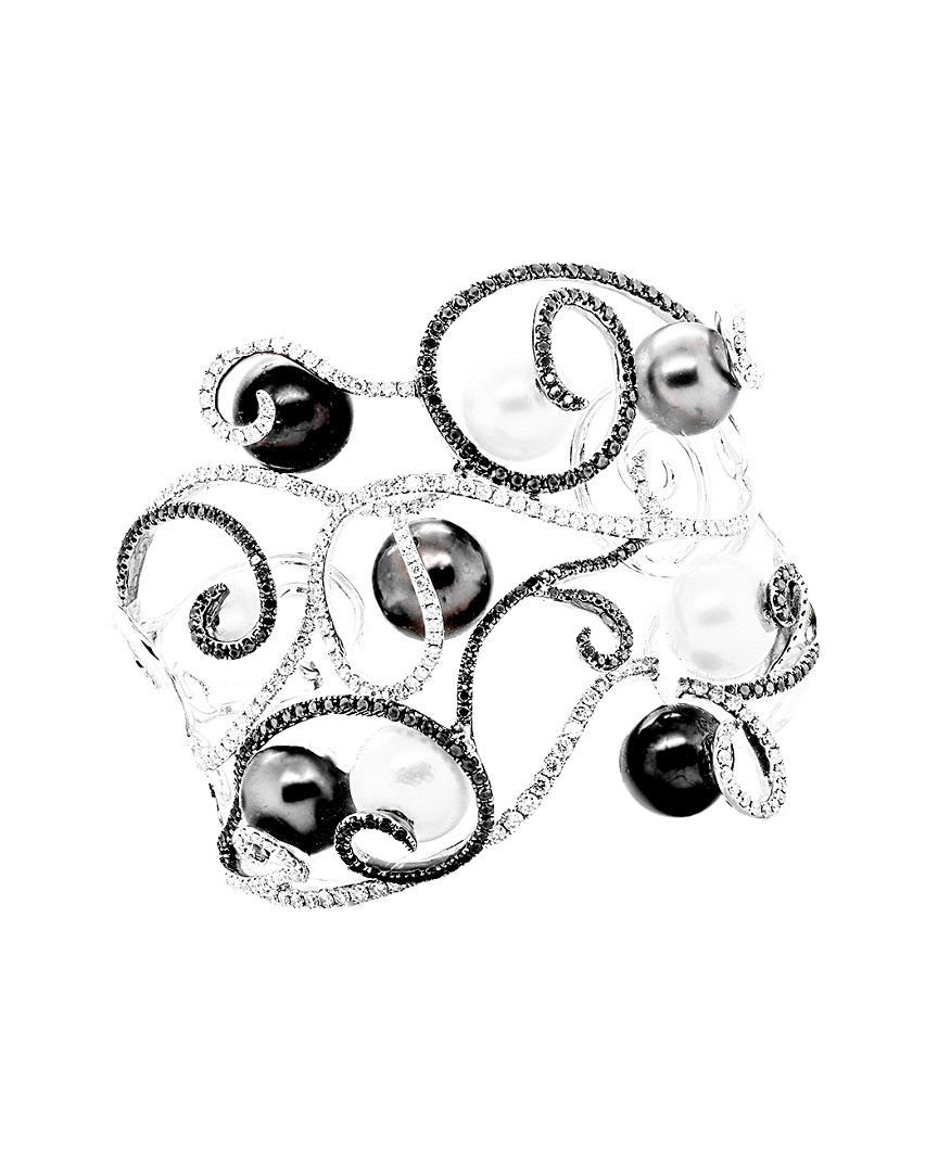 Diana M. Fine Jewelry 18K Diamond & 11-12mm Pearl Cuff