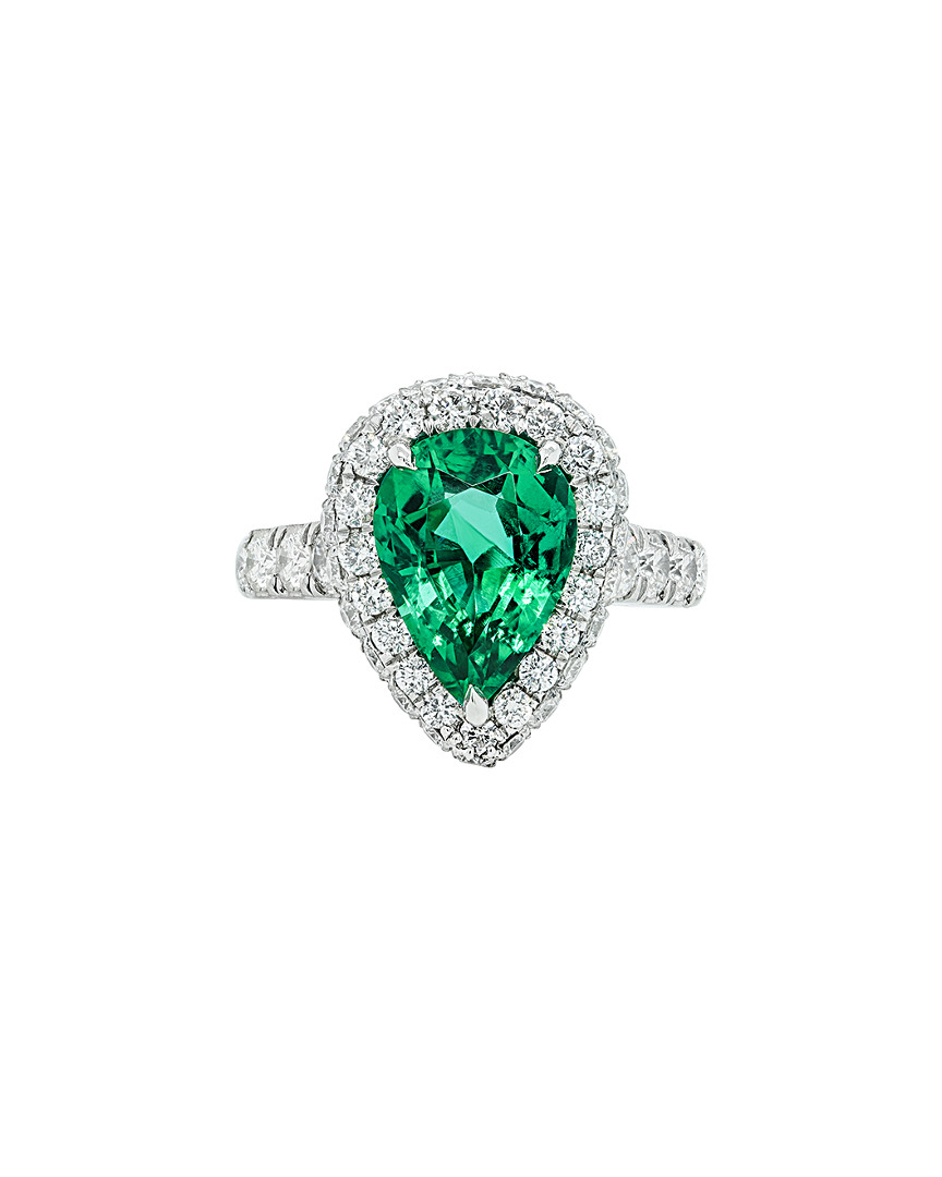 Diana M. Fine Jewelry Platinum 5.59 Ct. Tw. Diamond & Emerald Ring