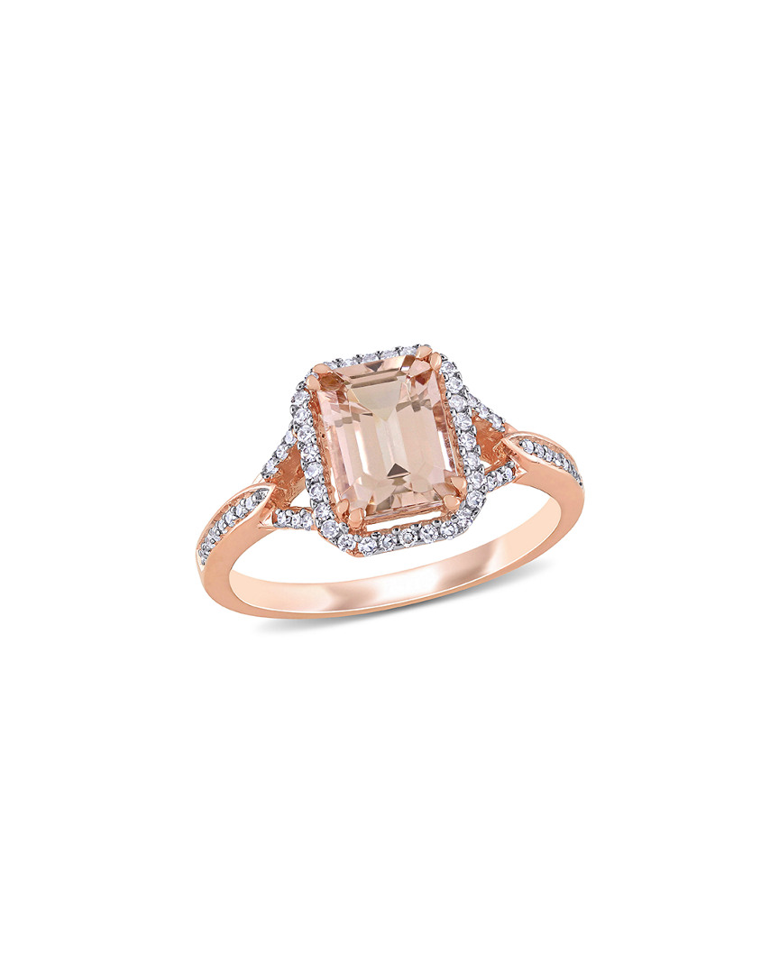 Rina Limor 14k Rose Gold 1.75 Ct. Tw. Diamond & Morganite Ring
