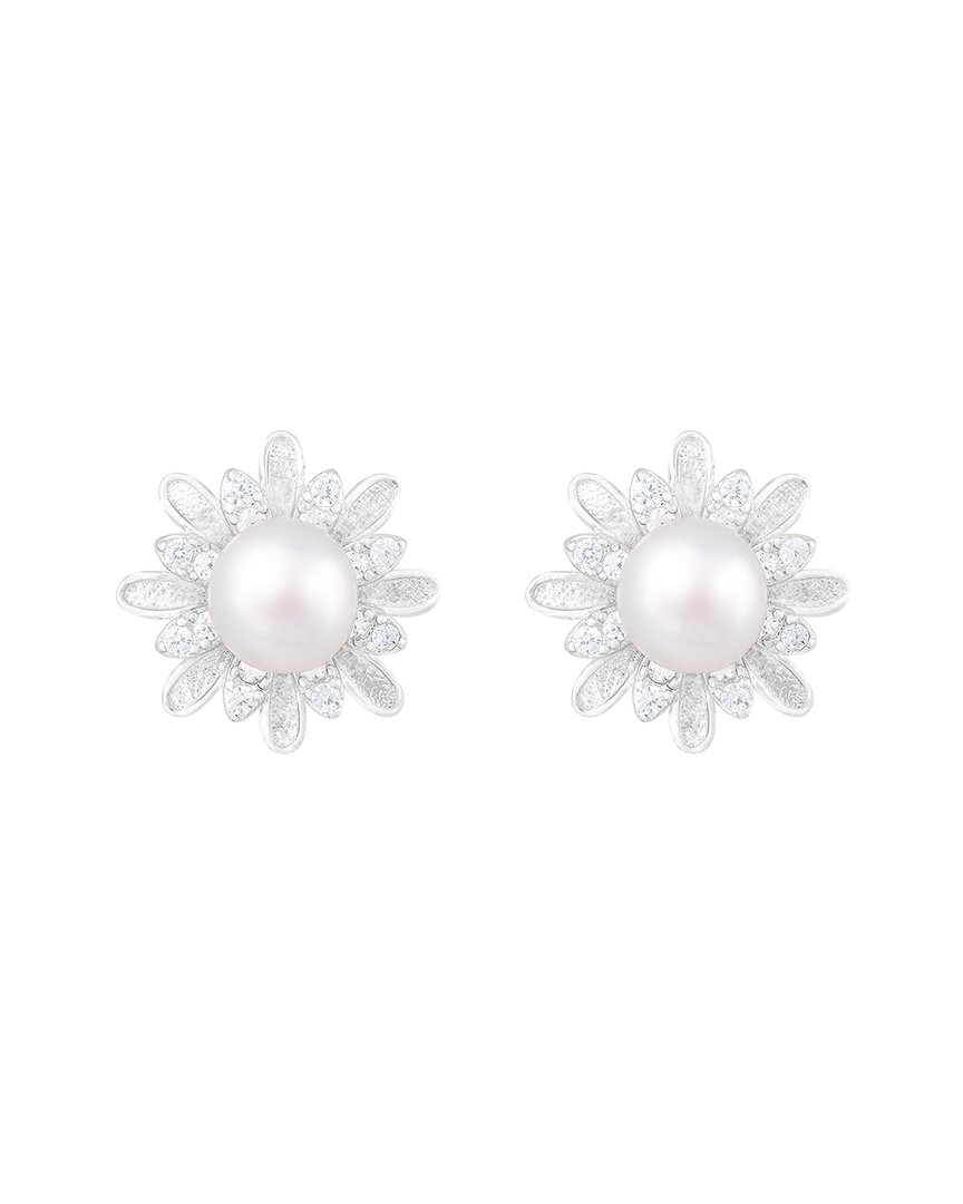 Splendid Pearls Silver 6-6.5mm Pearl Earrings