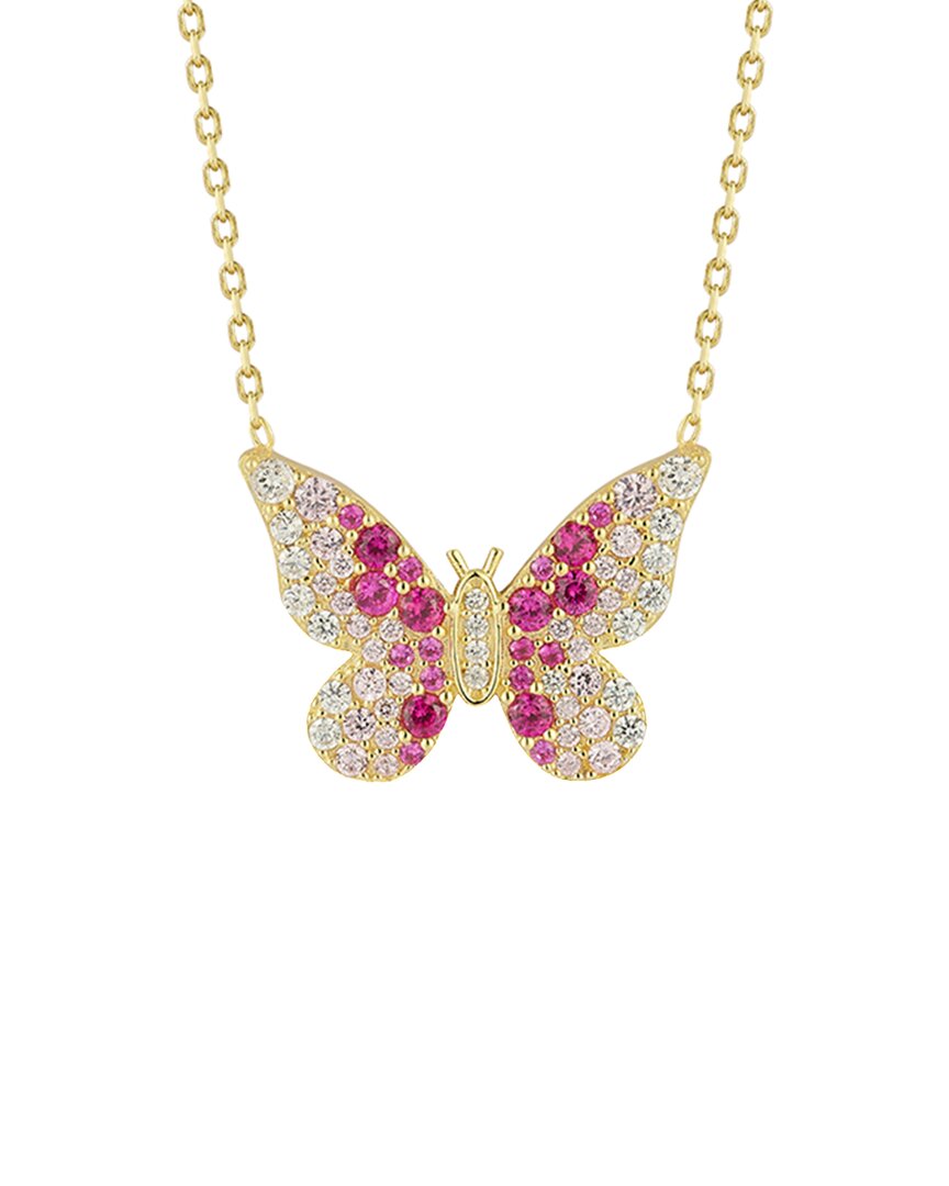 Sphera Milano 14k Over Silver Cz Butterfly Necklace
