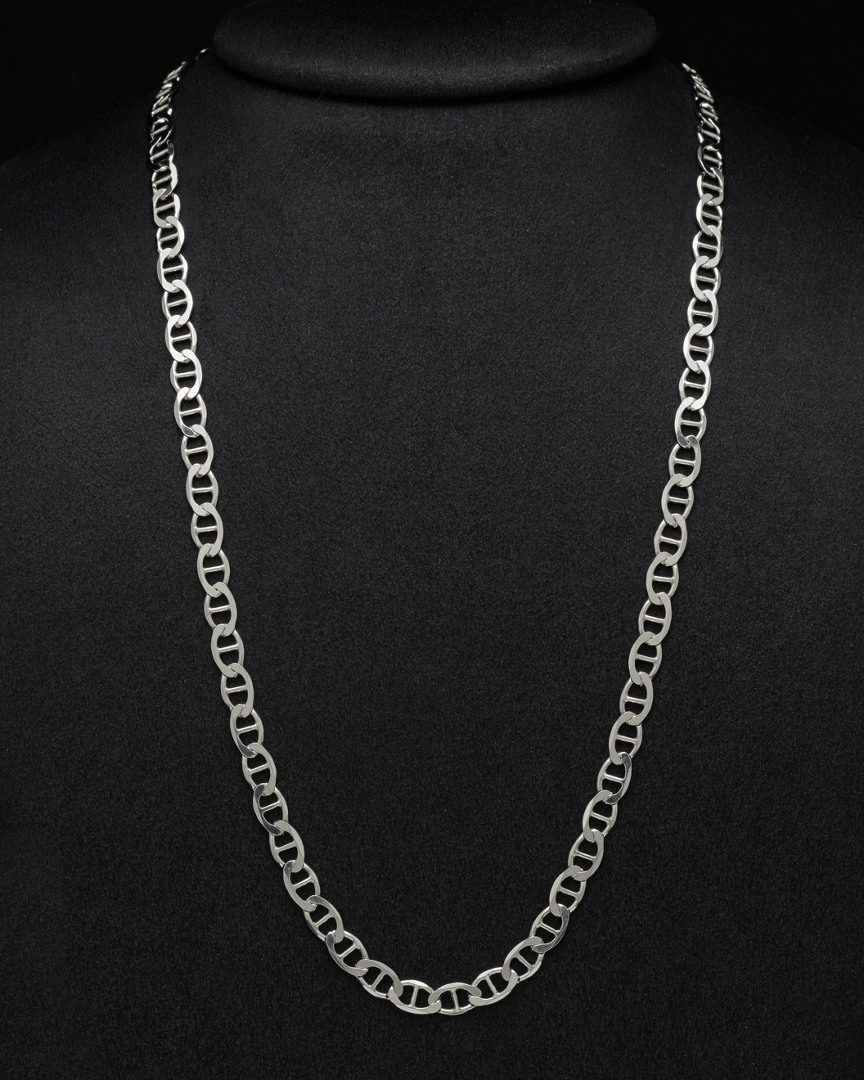 Italian Silver Mariner 18in Link Necklace