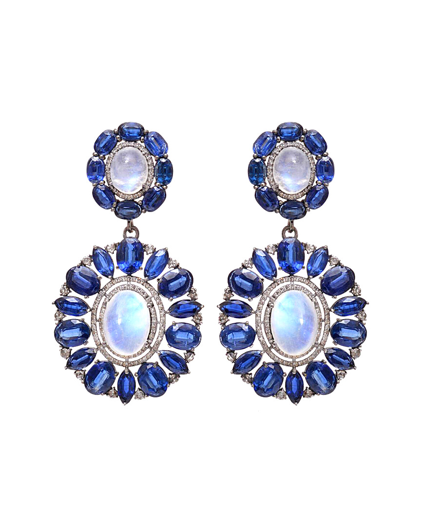 Arthur Marder Fine Jewelry Silver 2.25 Ct. Tw. Diamond & Gemstone Earrings