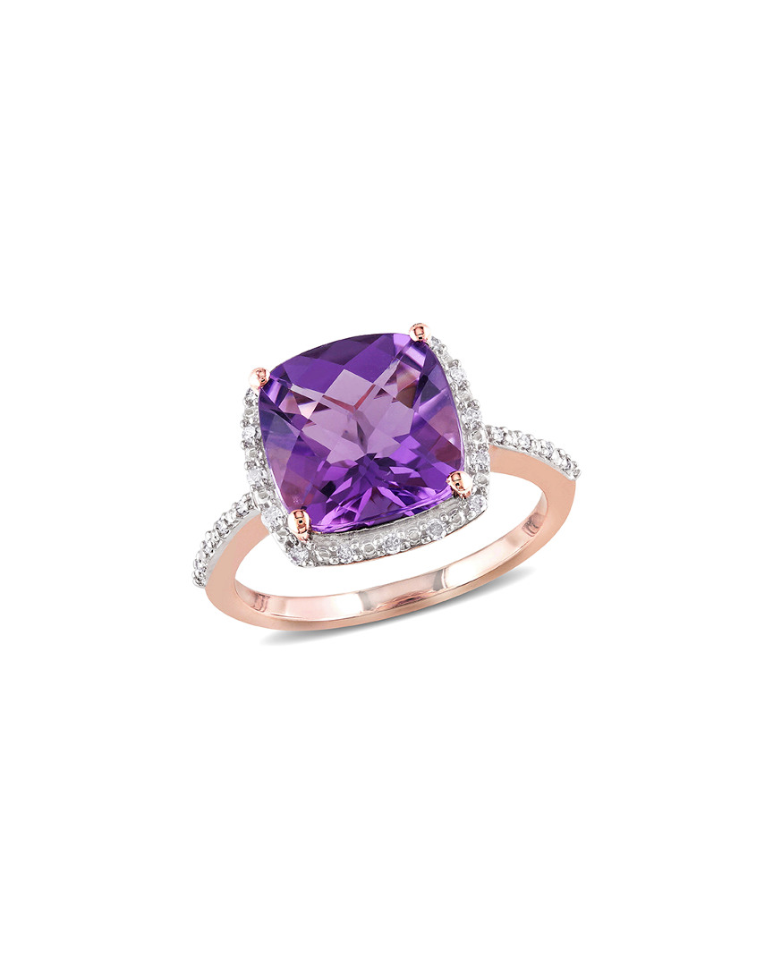 Rina Limor 10k Rose Gold 3.60 Ct. Tw. Diamond & Amethyst Ring