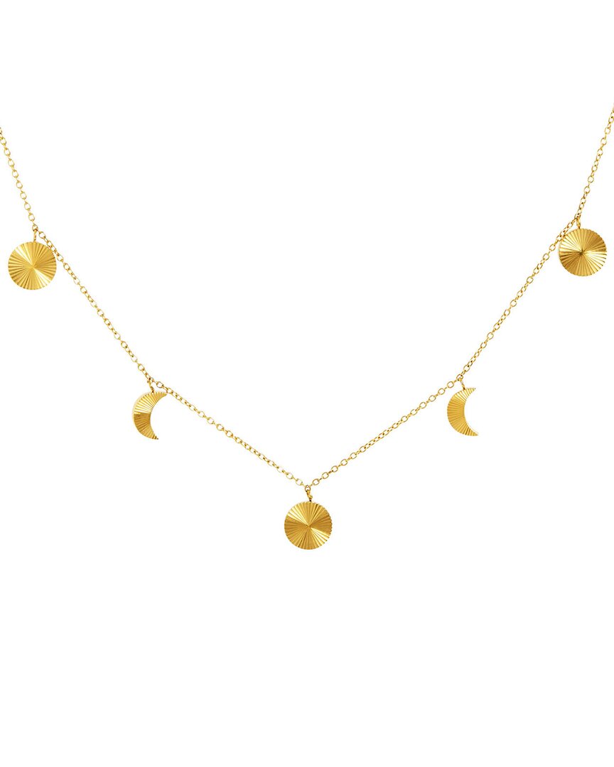Savvy Cie Plated Moon Dangle Necklace