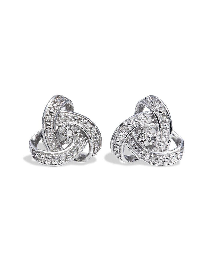 Savvy Cie Silver Diamond Earrings