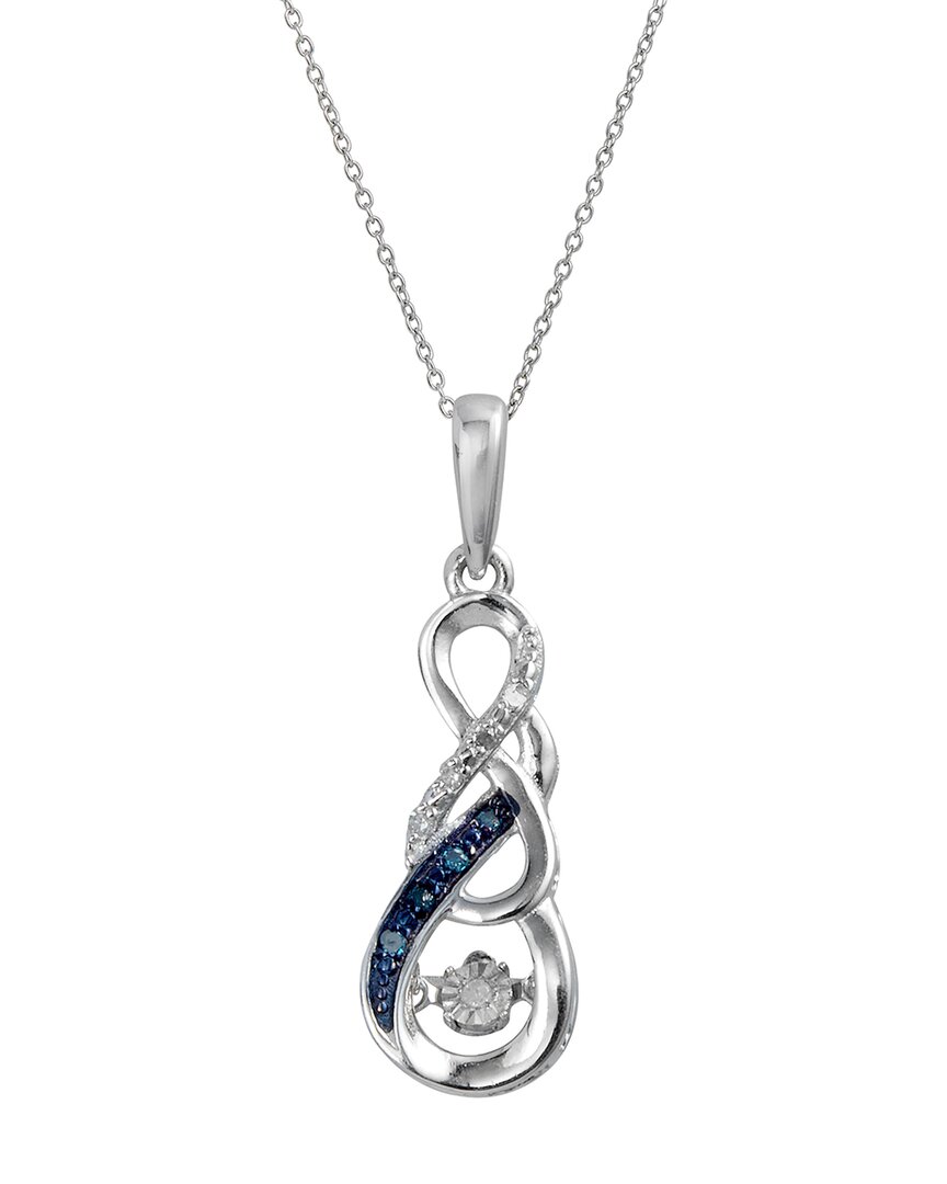 Savvy Cie Silver Diamond Pendant Necklace