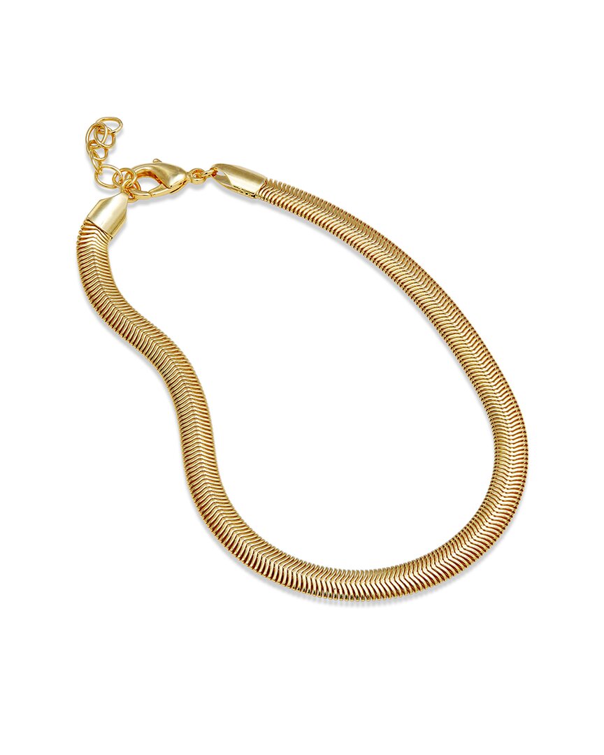 Savvy Cie 18k Plated Wide Snake Ankle Bracelet