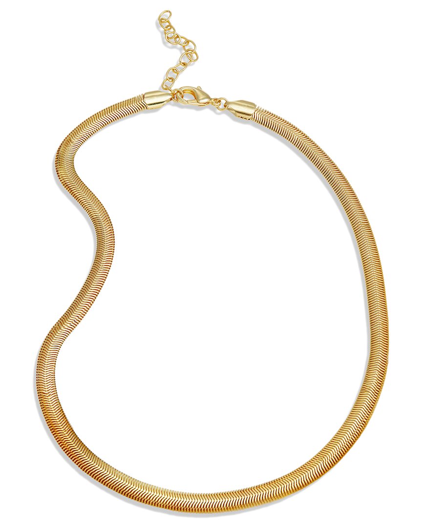 Savvy Cie 18k Plated Wide Snake Necklace