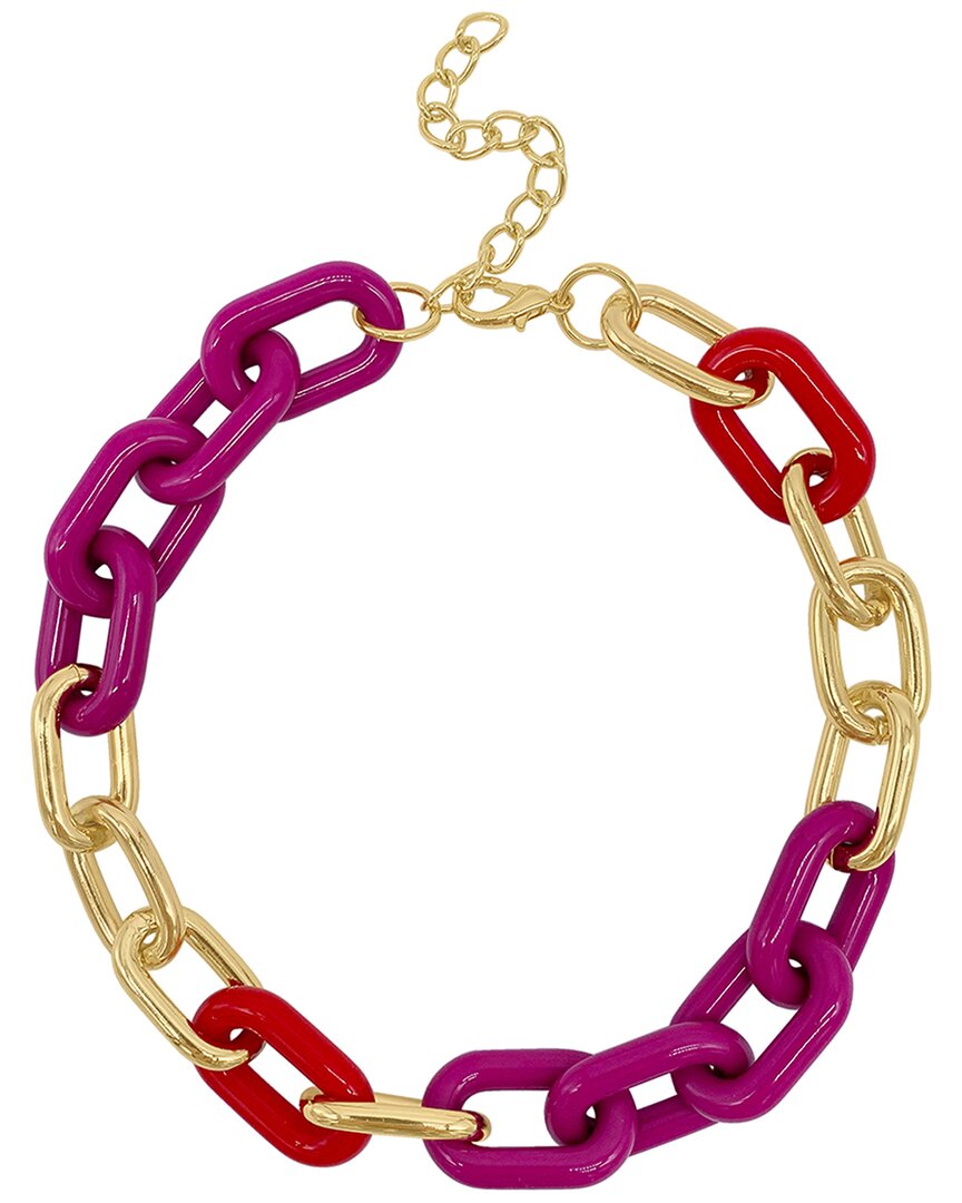 Adornia 14k Plated Oversized Link Necklace In Multi