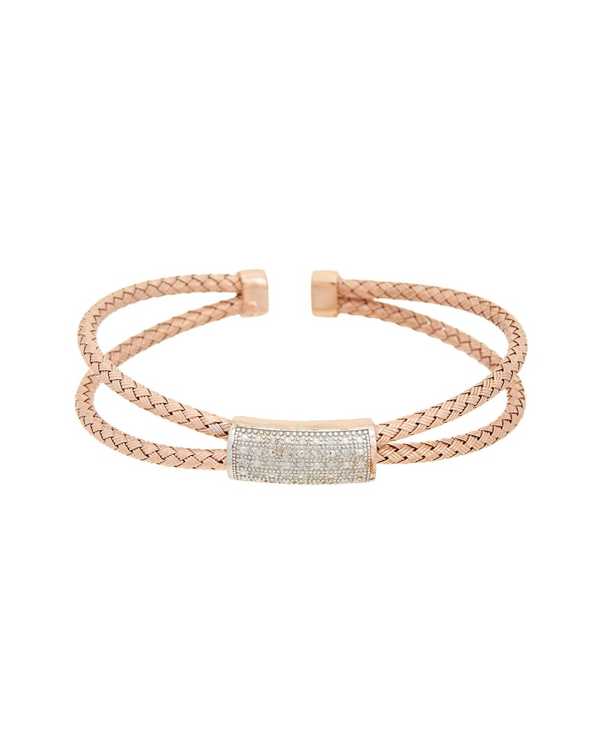Meshmerise 18k Over Silver 0.15 Ct. Tw. Diamond Bracelet In Gold