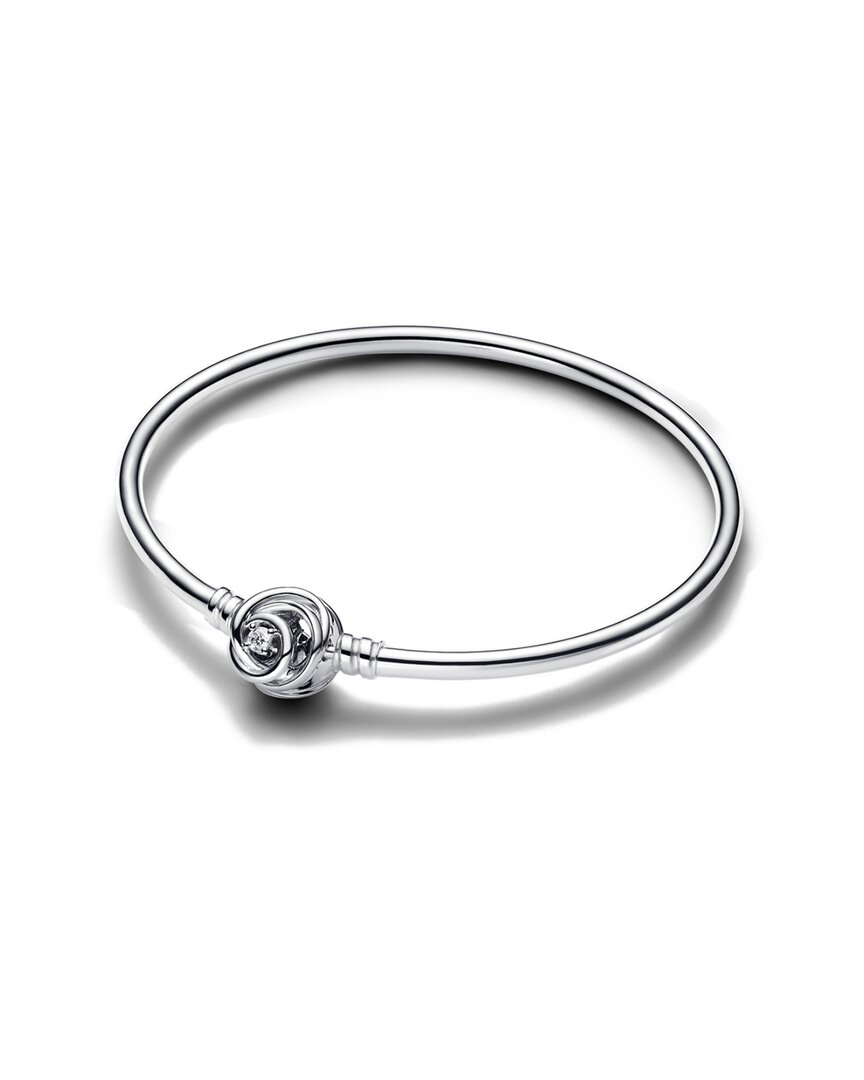 Pandora Moments Silver Bangle Bracelet In Metallic