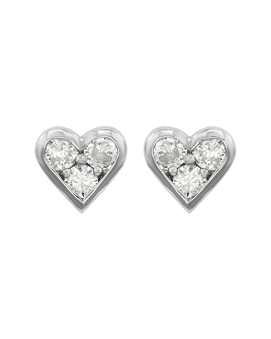 Suzy Levian 14k 0.30 Ct. Tw. Diamond Heart Studs