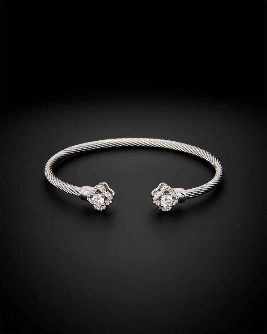 Juvell 18k Plated Cz Twisted Mesh Bangle Bracelet
