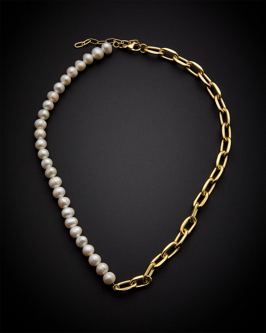Juvell 18k Plated Pearl Link Necklace