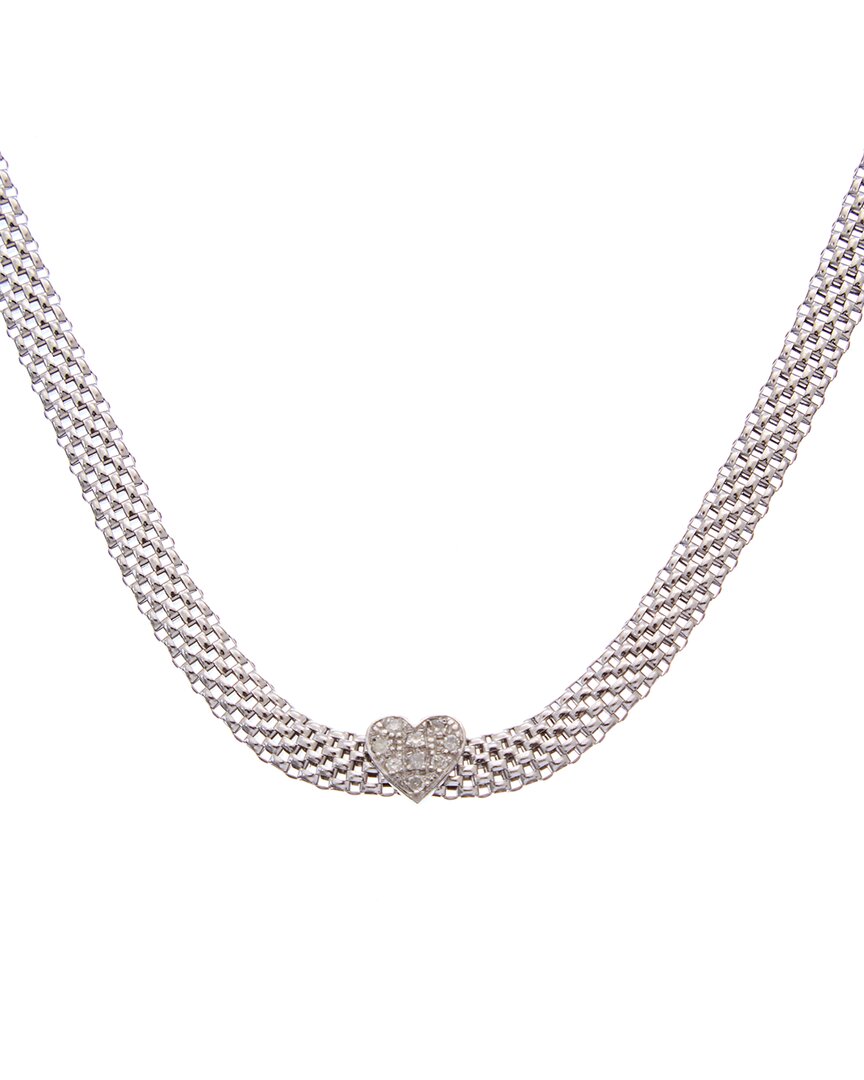 Meshmerise 18k Rose Gold Vermeil 0.06 Ct. Tw. Diamond Mesh Choker Necklace