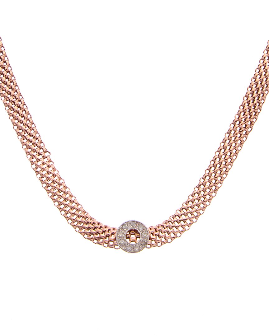 Meshmerise 18k Rose Gold Vermeil Diamond Mesh Choker Necklace