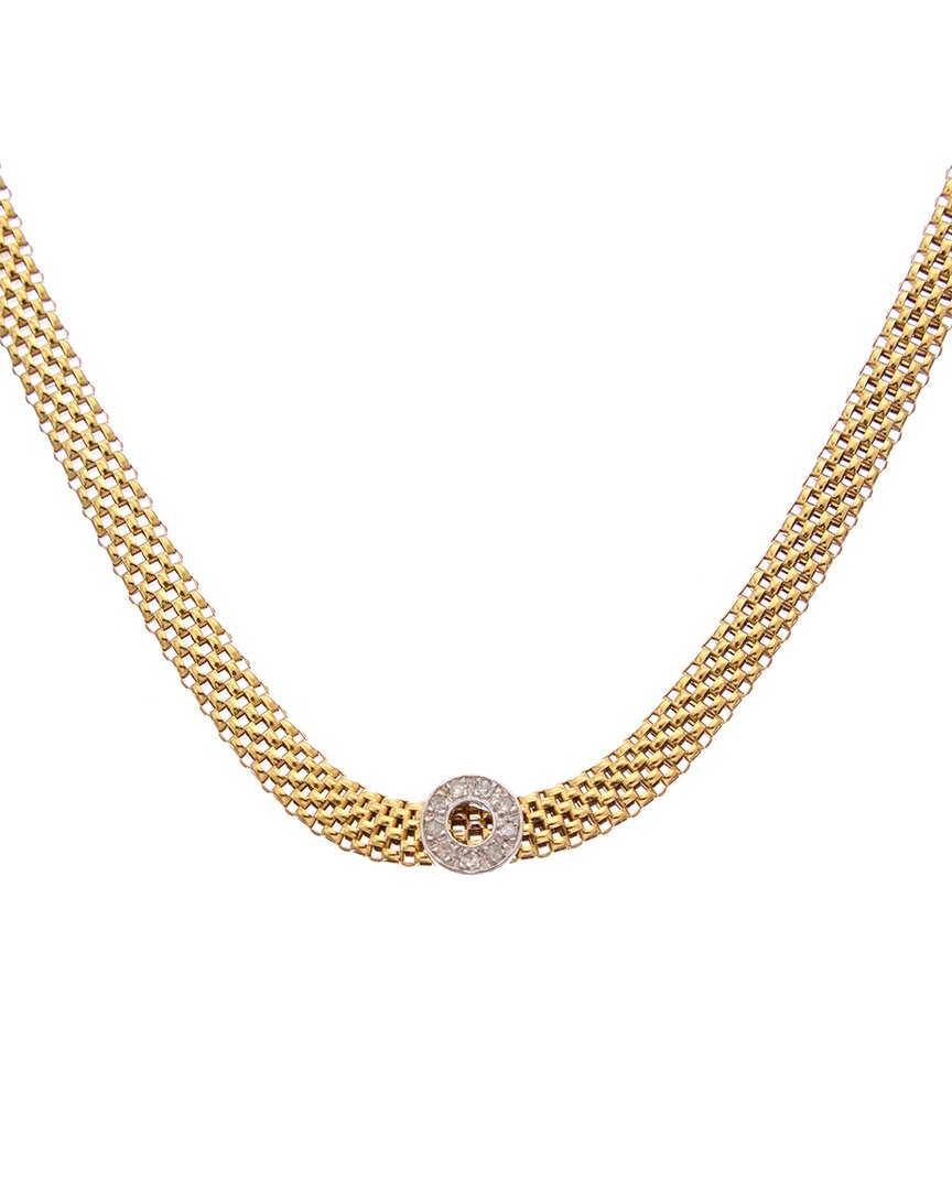 Meshmerise 18k Rose Gold Vermeil 0.1 Ct. Tw. Diamond Mesh Choker Necklace