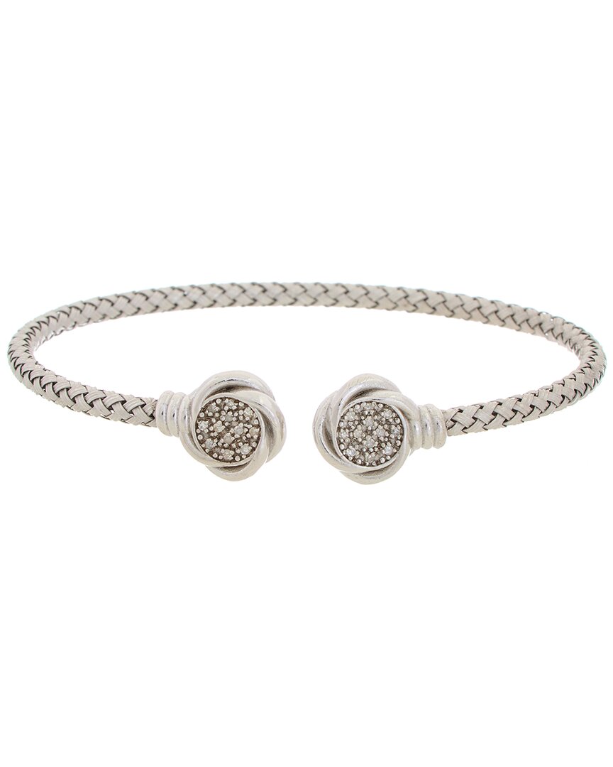 Meshmerise 18k Over Silver 0.15 Ct. Tw. Diamond Mesh Bangle