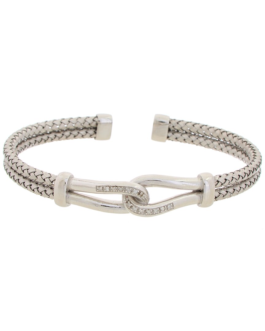 Meshmerise 18k Over Silver 0.1 Ct. Tw. Diamond Mesh Bangle