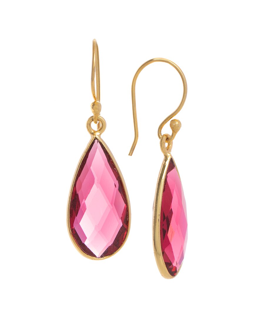 Saachi 18k Plated Rose Quartz Drop Earrings