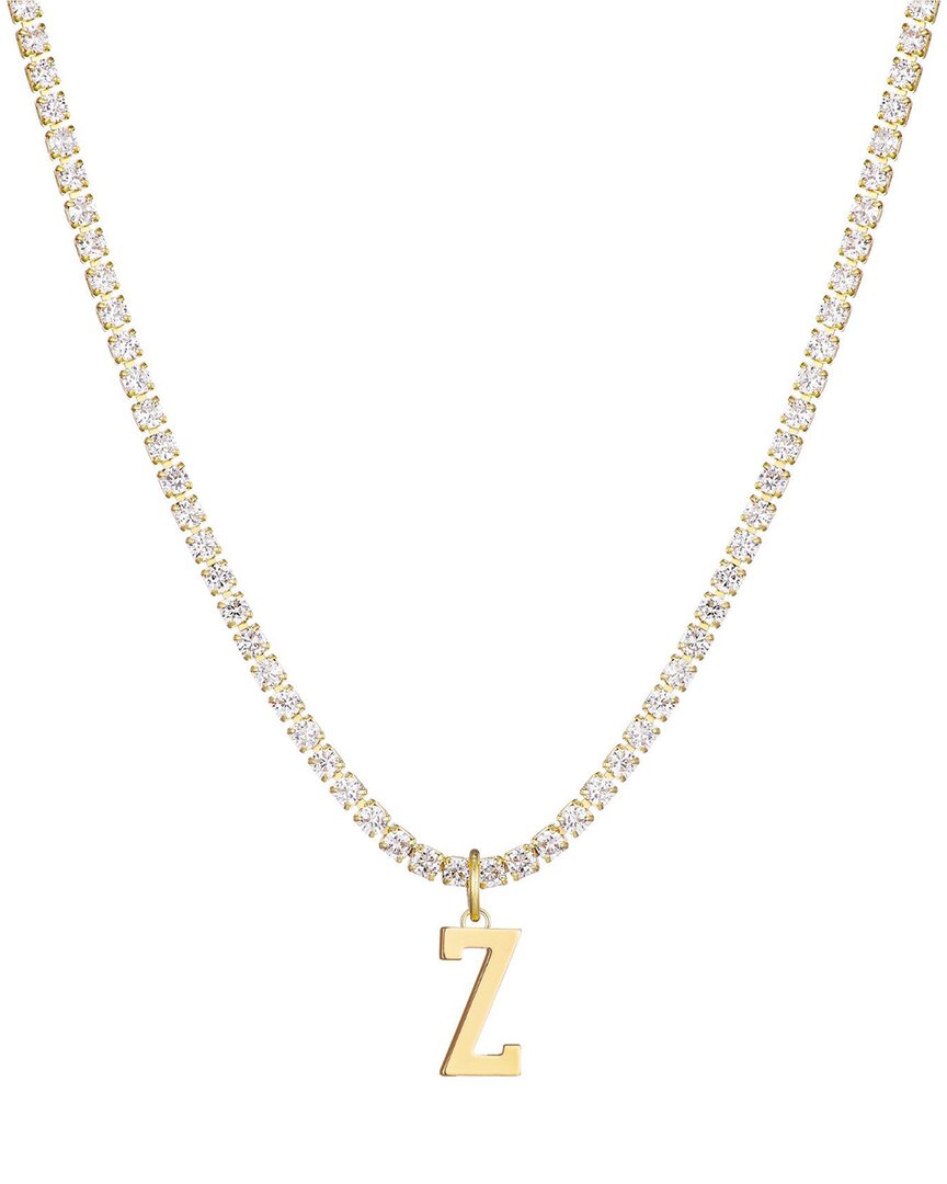 Adornia 14k Plated Diamond Initial Charm Necklace
