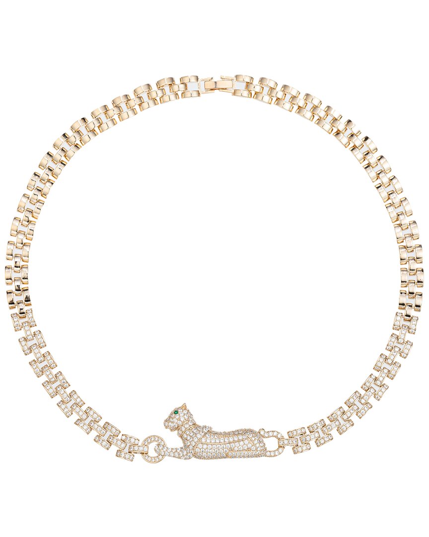EYE CANDY LA EYE CANDY LA THE LUXE COLLECTION TITANIUM CZ LEOPARD COLLAR NECKLACE